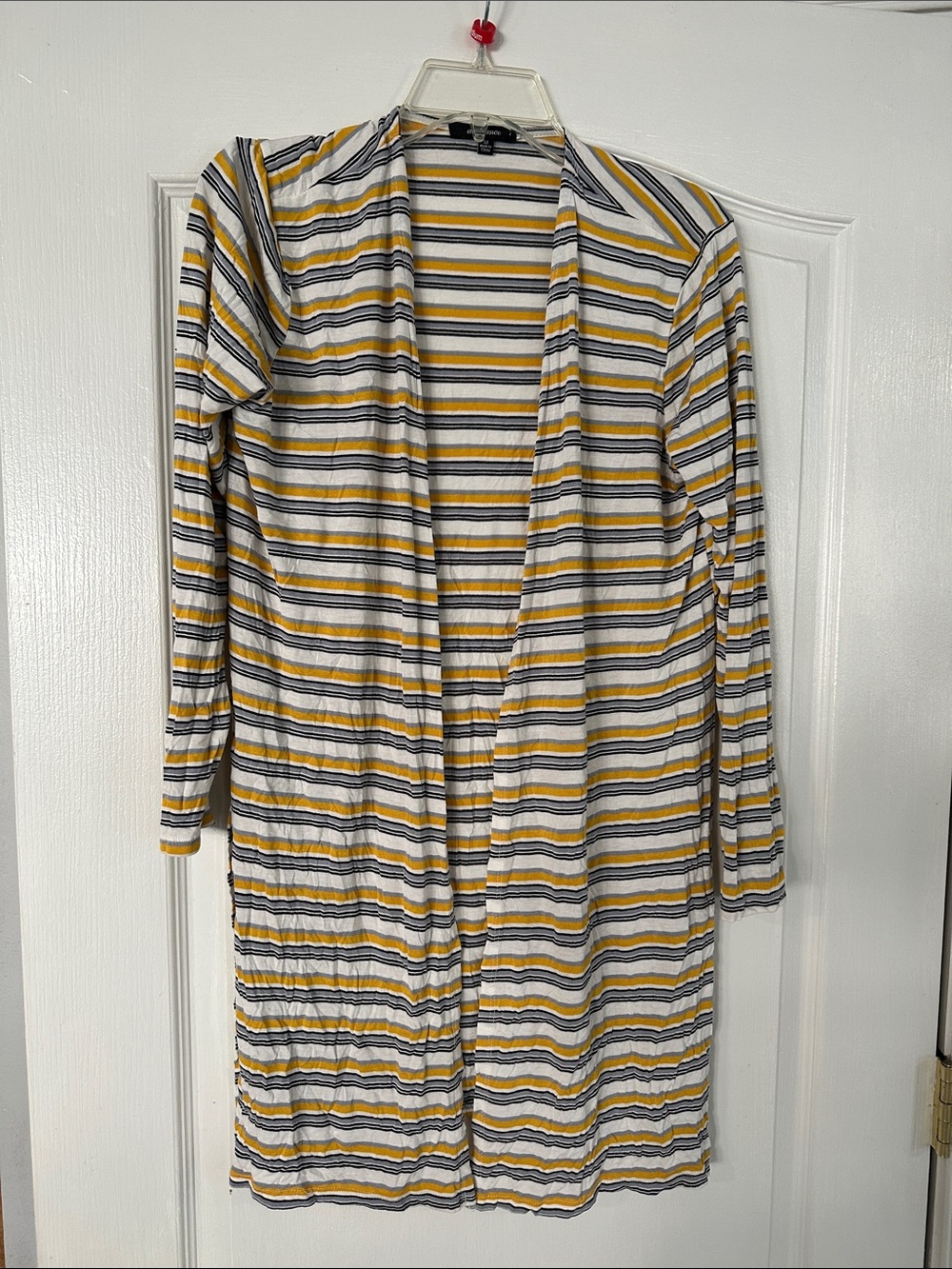 Yellow / Black Striped Long CARDIGAN great & lightweight